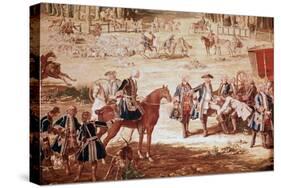 Hunt of Louis XV King Louis XV Hunting in the Forest of Compiegne (The Hunt of Louis XV - Tapestry)-Jean-Baptiste Oudry-Stretched Canvas