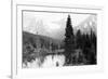 Hunter, Alaska - View of Mountains and a Lake-Lantern Press-Framed Premium Giclee Print