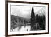 Hunter, Alaska - View of Mountains and a Lake-Lantern Press-Framed Premium Giclee Print