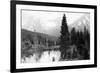 Hunter, Alaska - View of Mountains and a Lake-Lantern Press-Framed Premium Giclee Print