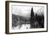 Hunter, Alaska - View of Mountains and a Lake-Lantern Press-Framed Art Print