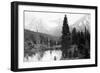 Hunter, Alaska - View of Mountains and a Lake-Lantern Press-Framed Art Print