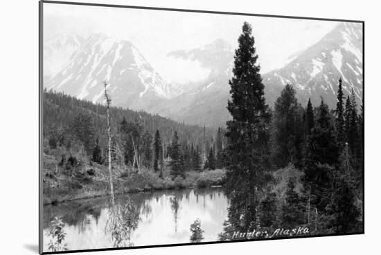 Hunter, Alaska - View of Mountains and a Lake-Lantern Press-Mounted Art Print