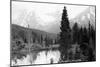 Hunter, Alaska - View of Mountains and a Lake-Lantern Press-Mounted Art Print