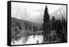 Hunter, Alaska - View of Mountains and a Lake-Lantern Press-Framed Stretched Canvas