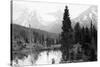 Hunter, Alaska - View of Mountains and a Lake-Lantern Press-Stretched Canvas