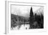 Hunter, Alaska - View of Mountains and a Lake-Lantern Press-Framed Art Print