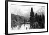 Hunter, Alaska - View of Mountains and a Lake-Lantern Press-Framed Art Print