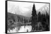 Hunter, Alaska - View of Mountains and a Lake-Lantern Press-Framed Stretched Canvas