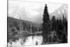 Hunter, Alaska - View of Mountains and a Lake-Lantern Press-Stretched Canvas