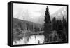 Hunter, Alaska - View of Mountains and a Lake-Lantern Press-Framed Stretched Canvas