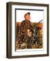 "Hunter and Dog in Field,"November 9, 1935-J.F. Kernan-Framed Giclee Print