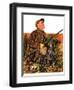 "Hunter and Dog in Field,"November 9, 1935-J.F. Kernan-Framed Giclee Print