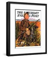 "Hunter and Dog in Field," Saturday Evening Post Cover, November 9, 1935-J.F. Kernan-Framed Giclee Print