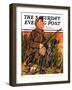 "Hunter and Dog in Field," Saturday Evening Post Cover, November 9, 1935-J.F. Kernan-Framed Giclee Print