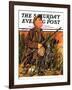 "Hunter and Dog in Field," Saturday Evening Post Cover, November 9, 1935-J.F. Kernan-Framed Giclee Print