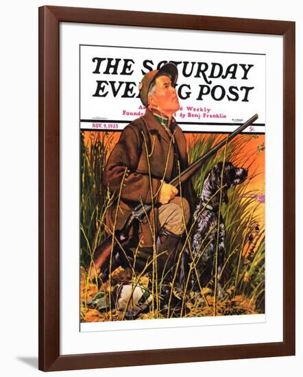 "Hunter and Dog in Field," Saturday Evening Post Cover, November 9, 1935-J.F. Kernan-Framed Giclee Print