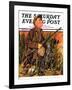 "Hunter and Dog in Field," Saturday Evening Post Cover, November 9, 1935-J.F. Kernan-Framed Giclee Print