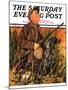 "Hunter and Dog in Field," Saturday Evening Post Cover, November 9, 1935-J.F. Kernan-Mounted Giclee Print