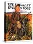 "Hunter and Dog in Field," Saturday Evening Post Cover, November 9, 1935-J.F. Kernan-Stretched Canvas