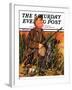 "Hunter and Dog in Field," Saturday Evening Post Cover, November 9, 1935-J.F. Kernan-Framed Giclee Print