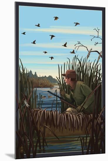 Hunter and Lake-Lantern Press-Mounted Art Print