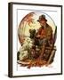 "Hunter and Spaniel,"November 3, 1928-J.F. Kernan-Framed Giclee Print