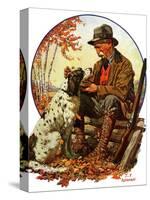 "Hunter and Spaniel,"November 3, 1928-J.F. Kernan-Stretched Canvas