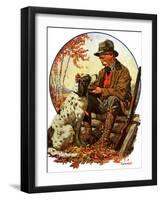 "Hunter and Spaniel,"November 3, 1928-J.F. Kernan-Framed Giclee Print