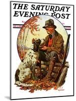 "Hunter and Spaniel," Saturday Evening Post Cover, November 3, 1928-JF Kernan-Mounted Premium Giclee Print