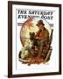 "Hunter and Spaniel," Saturday Evening Post Cover, November 3, 1928-JF Kernan-Framed Giclee Print