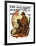 "Hunter and Spaniel," Saturday Evening Post Cover, November 3, 1928-JF Kernan-Framed Giclee Print