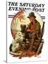 "Hunter and Spaniel," Saturday Evening Post Cover, November 3, 1928-JF Kernan-Stretched Canvas