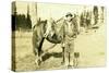 Hunter and Wolf, Yacolt, WA, Circa 1913-null-Stretched Canvas