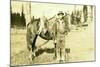 Hunter and Wolf, Yacolt, WA, Circa 1913-null-Mounted Giclee Print