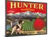 Hunter Apple Label - Wenatchee, WA-Lantern Press-Mounted Art Print