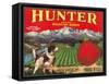 Hunter Apple Label - Wenatchee, WA-Lantern Press-Framed Stretched Canvas