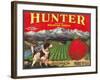 Hunter Apple Label - Wenatchee, WA-Lantern Press-Framed Art Print