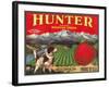 Hunter Apple Label - Wenatchee, WA-Lantern Press-Framed Art Print