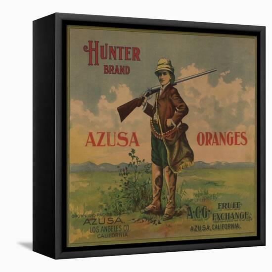 Hunter Brand - Azusa, California - Citrus Crate Label-Lantern Press-Framed Stretched Canvas