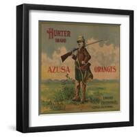 Hunter Brand - Azusa, California - Citrus Crate Label-Lantern Press-Framed Art Print