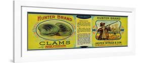 Hunter Clams Label - Milbridge, ME-Lantern Press-Framed Art Print