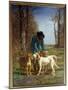 Hunter Guards Stop by His Dogs. Painting by Constant Troyon (1810-1865), 1854. Oil on Canvas. Dim:-Constant-emile Troyon-Mounted Giclee Print