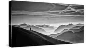 Hunter In The Fog Bw-Vito Guarino-Stretched Canvas