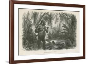 Hunter Killed by Gorilla-null-Framed Giclee Print