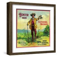 Hunter Orange Label - Glendora, CA-Lantern Press-Framed Art Print