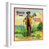Hunter Orange Label - Glendora, CA-Lantern Press-Framed Art Print