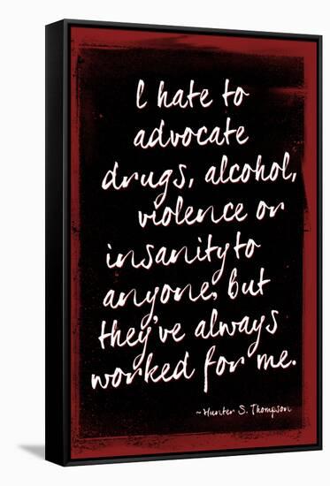 Hunter S. Thompson Drugs Violence Insanity-null-Framed Stretched Canvas