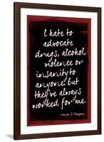 Hunter S. Thompson Drugs Violence Insanity-null-Framed Art Print