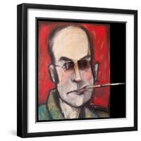 Hunter S Thompson with Cig Black-Tim Nyberg-Framed Premium Giclee Print